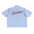PINSTRIPE & PINS BOXY CROPPED SHIRT